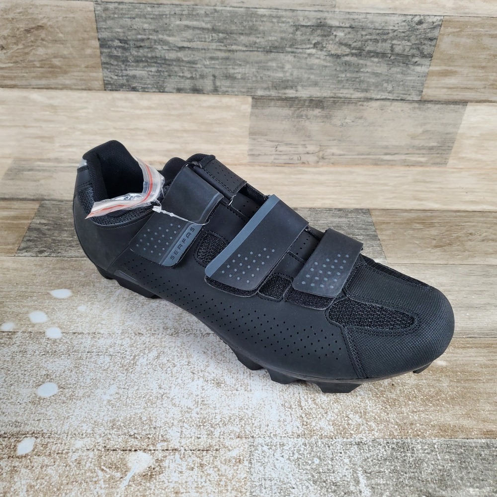 Serfas Singletrack 3-Strap Mens Cycling Shoes Sz 11 Black Mountain Bike Sneakers